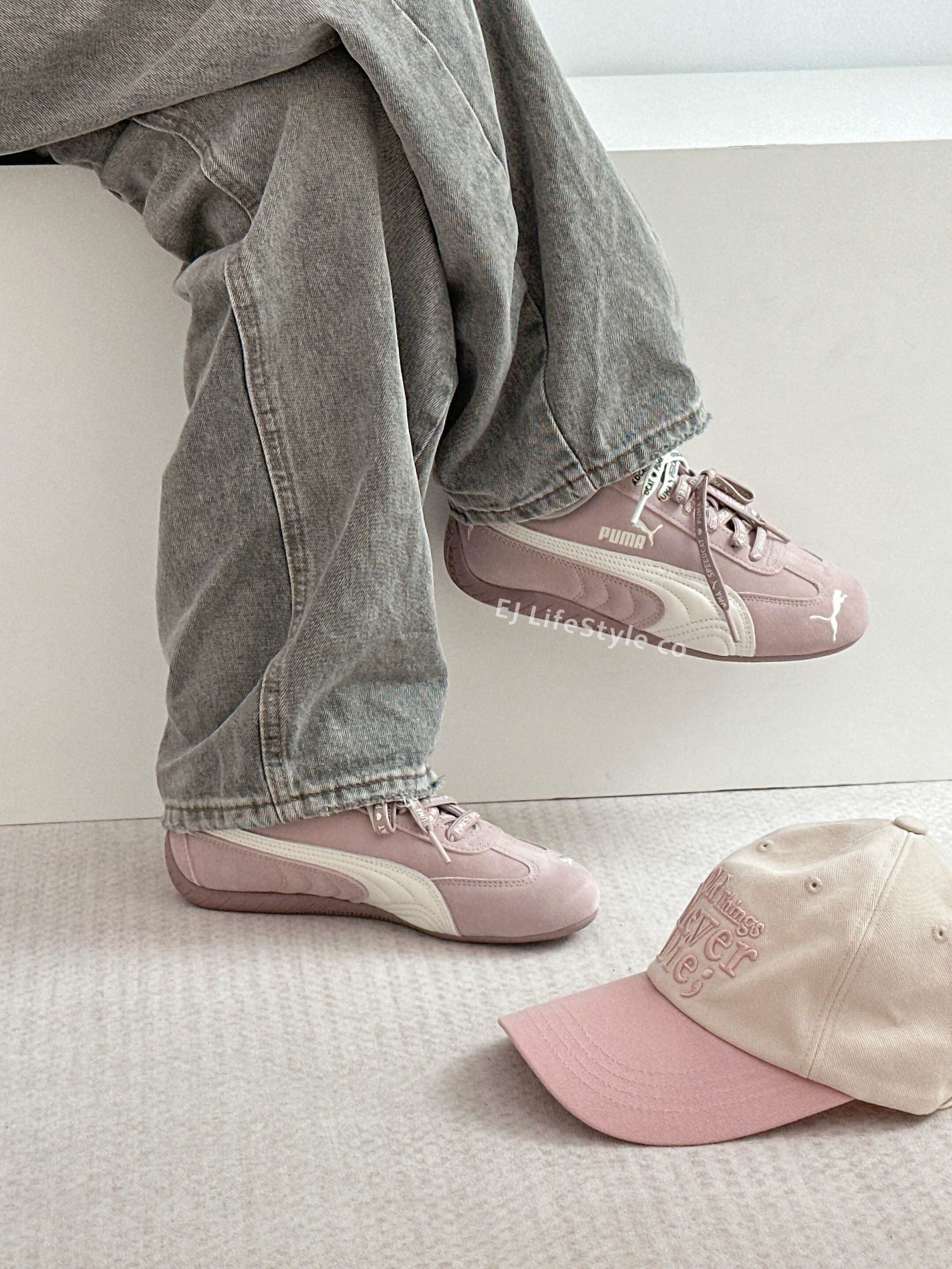 PUMA SPEEDCAT 裸粉 灰粉 奶油白 米白 麂皮 皮革 愛心雙鞋帶 男女鞋 408130-01 / 現貨
