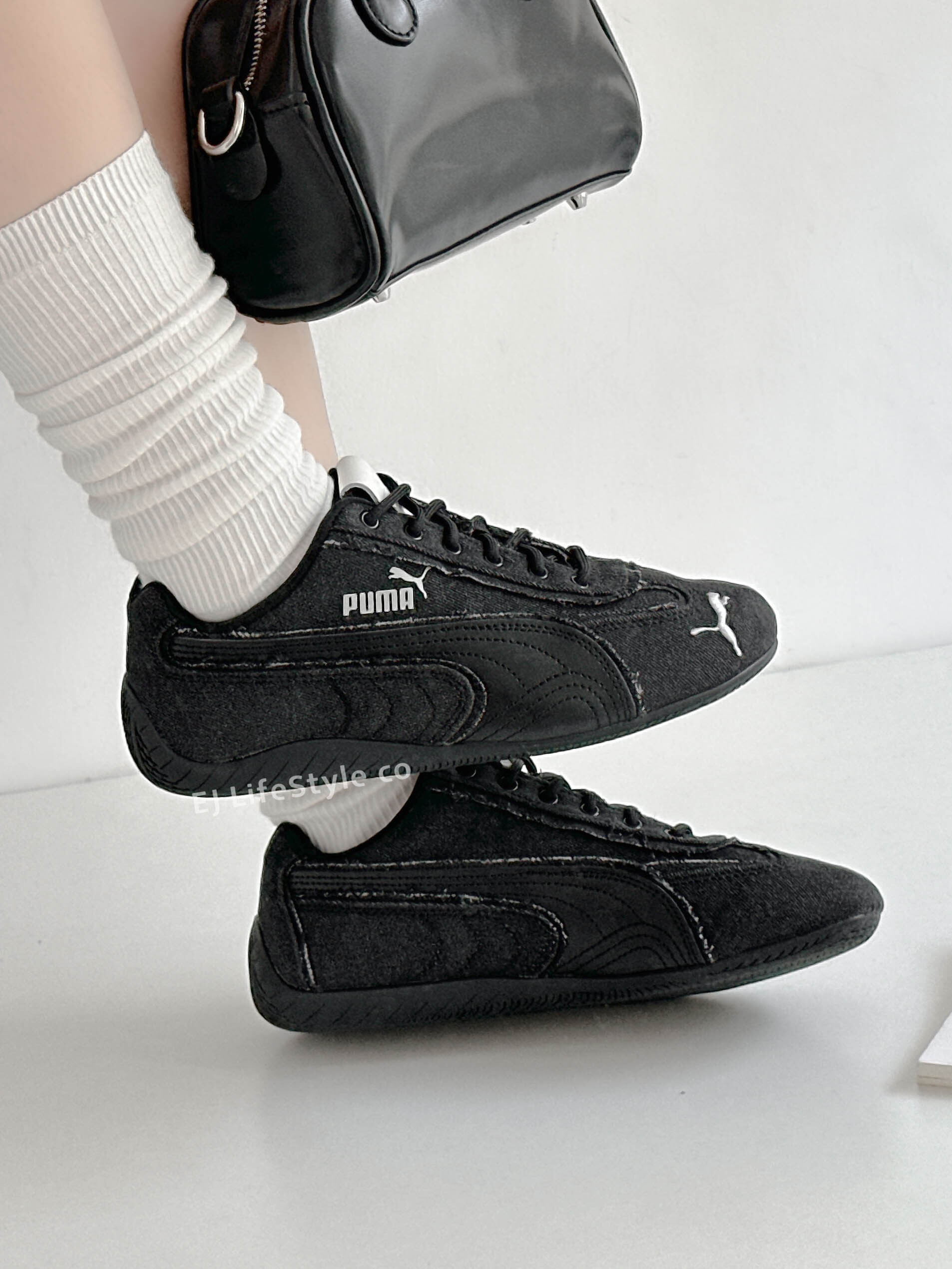PUMA SPEEDCAT CRAFTED DENIM 丹寧系列 牛仔 黑色 水洗黑 布面 皮革 男女鞋 407110-01 / 現貨