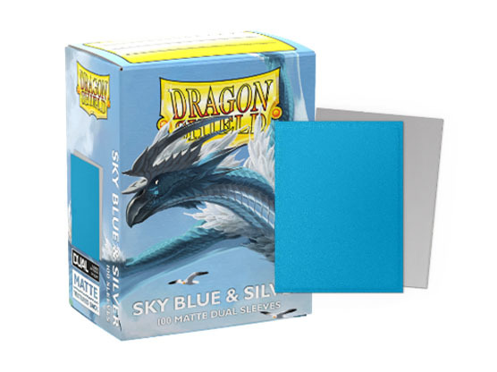龍盾100 - 標準尺寸卡套 - Dual Matte - Sky Blue & Silver (天藍)