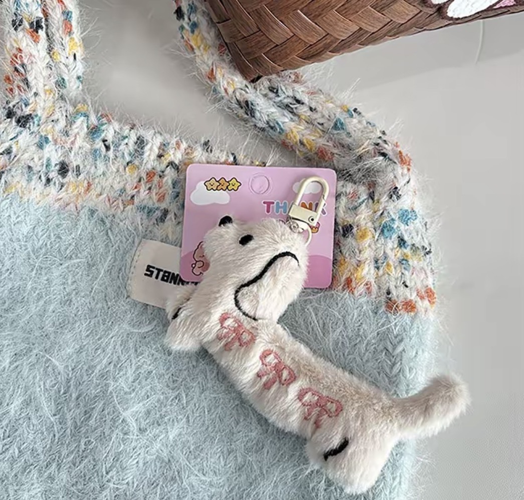 <情侶掛飾+1❣>蝴蝶結臘腸小狗 掛繩 吊飾