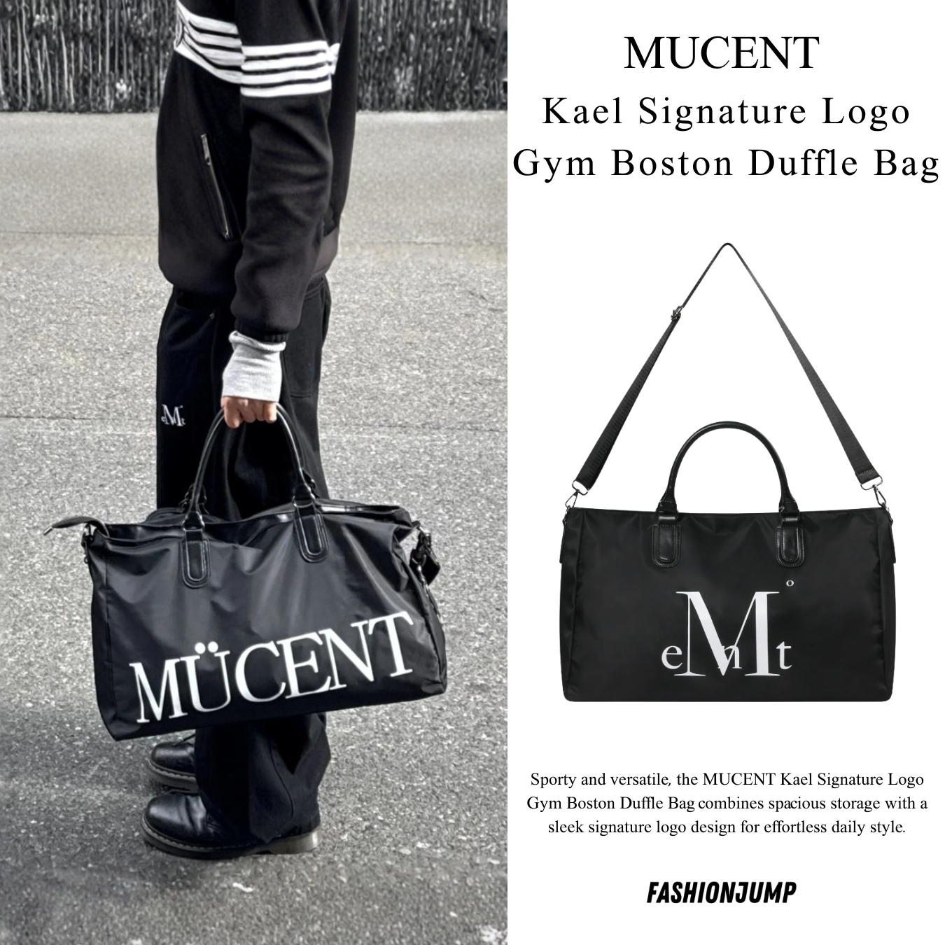 （現貨）韓牌 MUCENT KAEL SIGNATURE 大logo 行李袋 P0000BMT