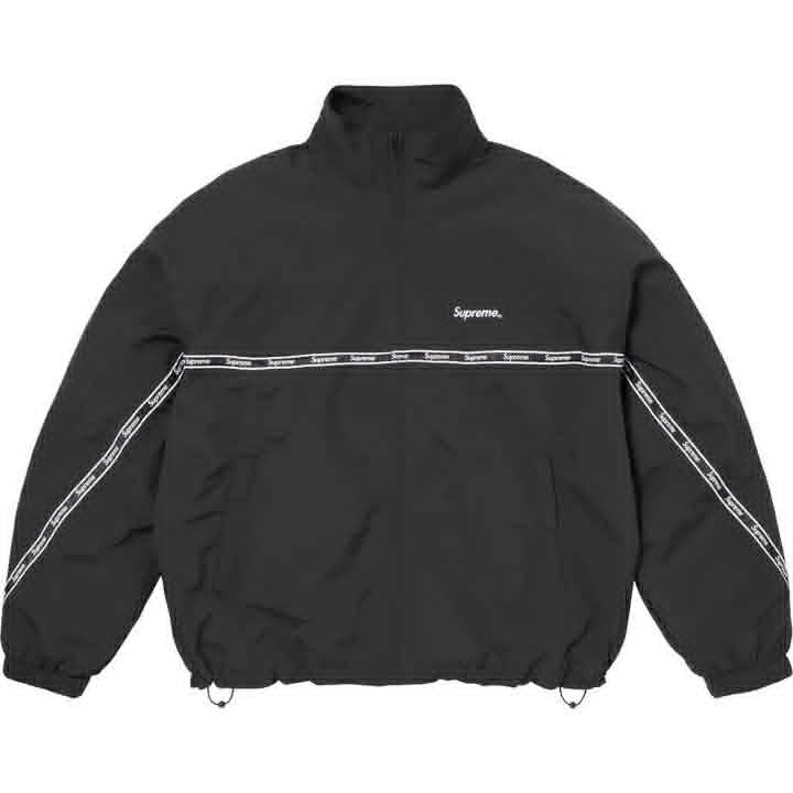 Supreme Logo Taping Track Jacket (Black)