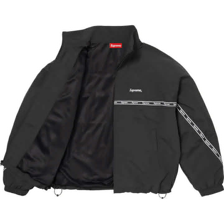 Supreme Logo Taping Track Jacket (Black)
