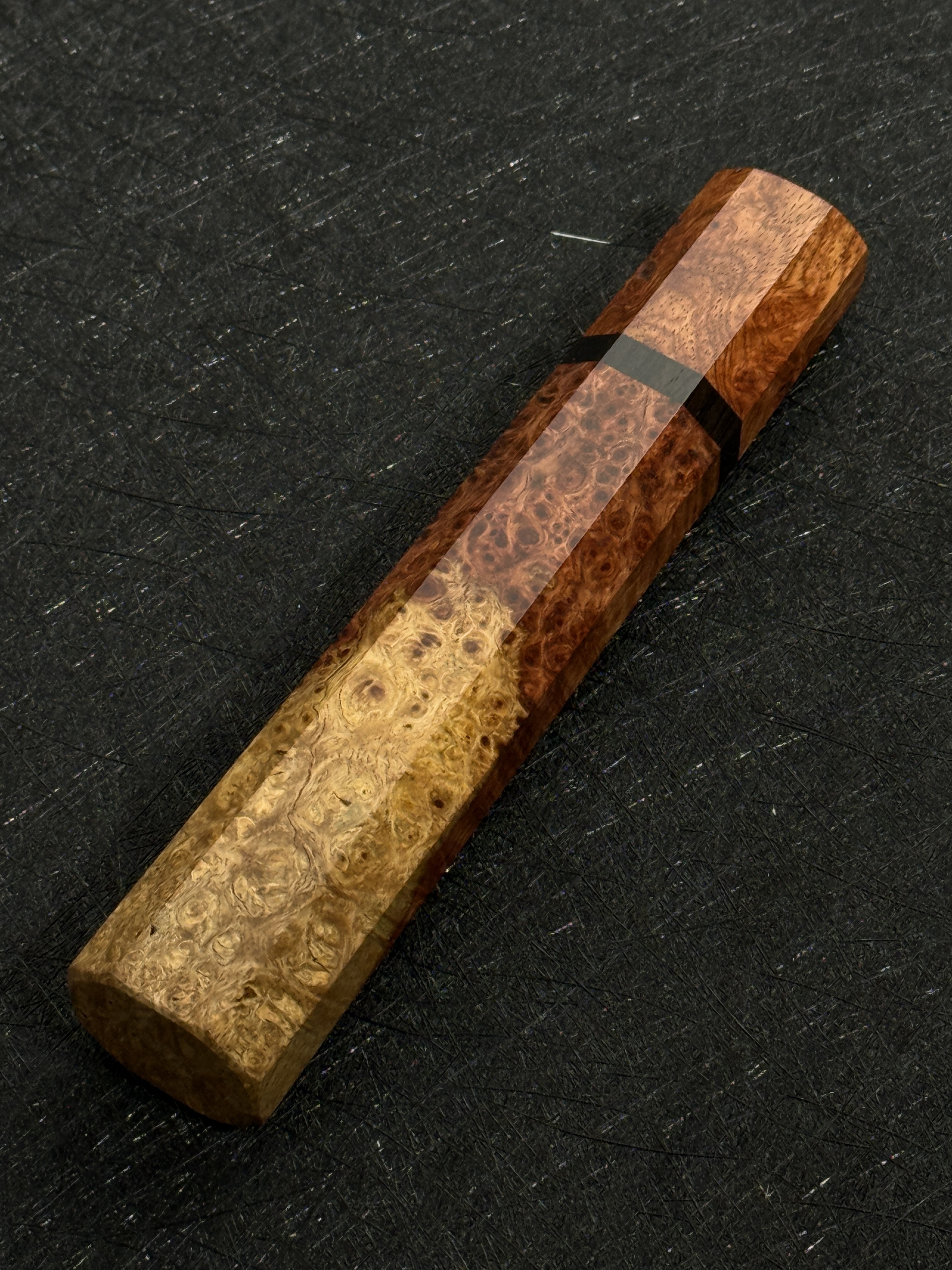 雙色花梨瘤 黑檀卷柄 牛刀用