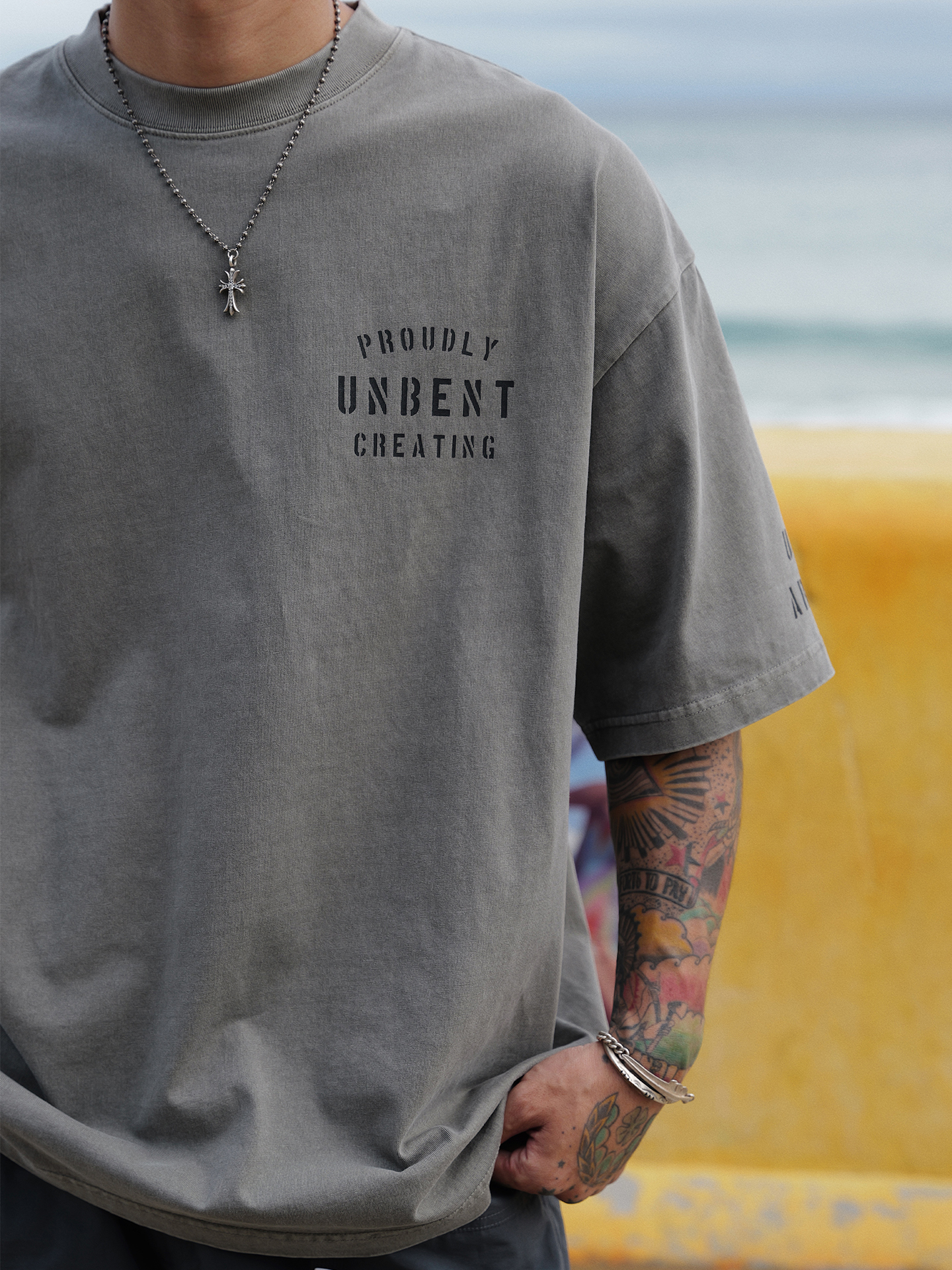 Unbent 26 S/S 蠟染水洗骷髏短袖