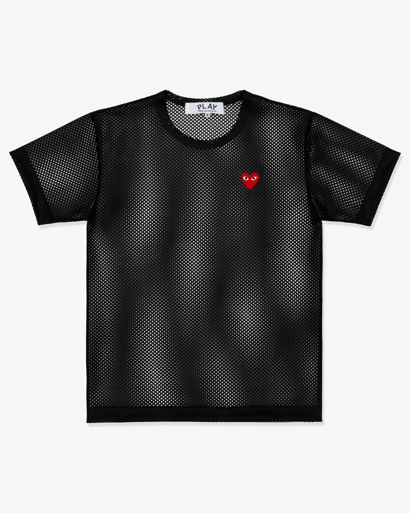 2026SS COMME DES GARCONS PLAY 愛心 刺繡 網格 川久保玲 短T 現貨 AX-T-351-051
