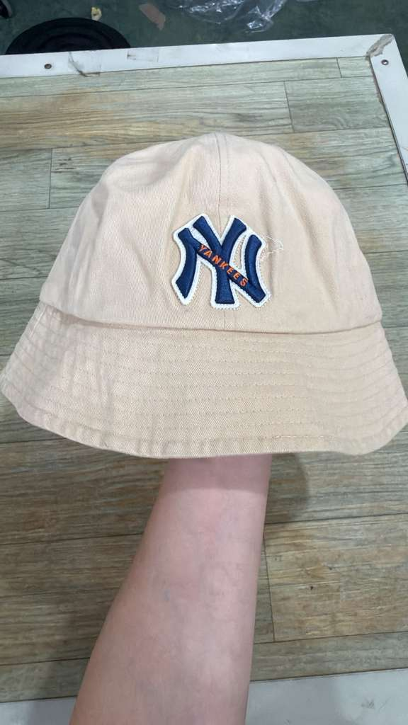 ZX001 MLB 杏色NY logo漁夫帽