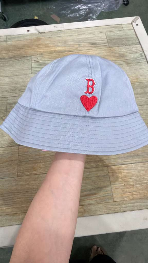 ZX006 MLB 灰色紅心B logo漁夫帽