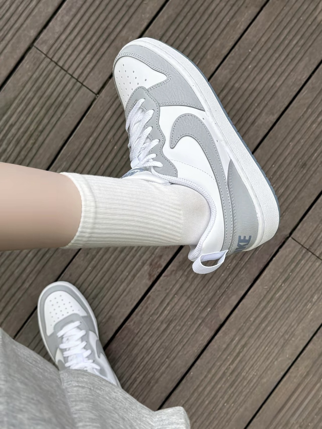 【預購】Nike COURT BOROUGH RECRAFT GS 白灰冰藍 女鞋 大童鞋 IH4519-100