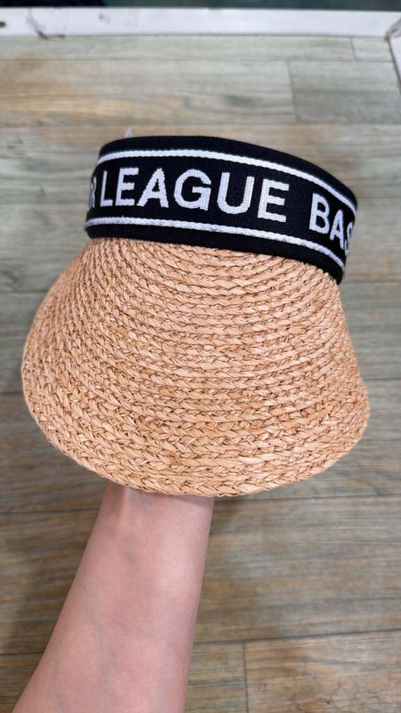 ZX098 MLB 拉菲草編織遮陽空頂帽