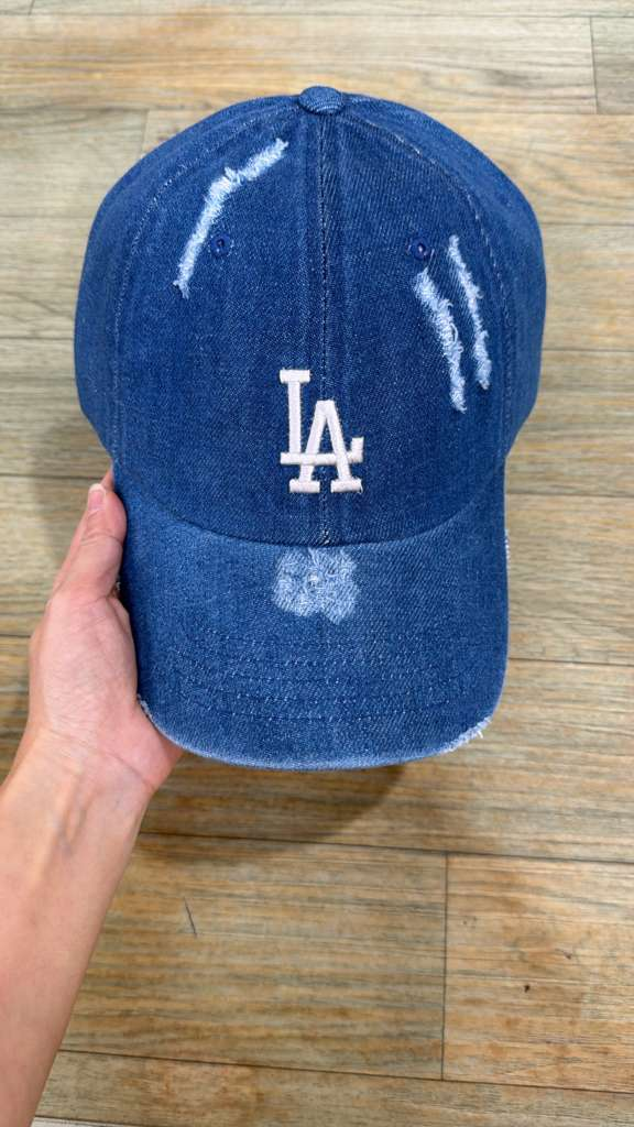 ZX126 MLB 牛仔色LA logo cap帽