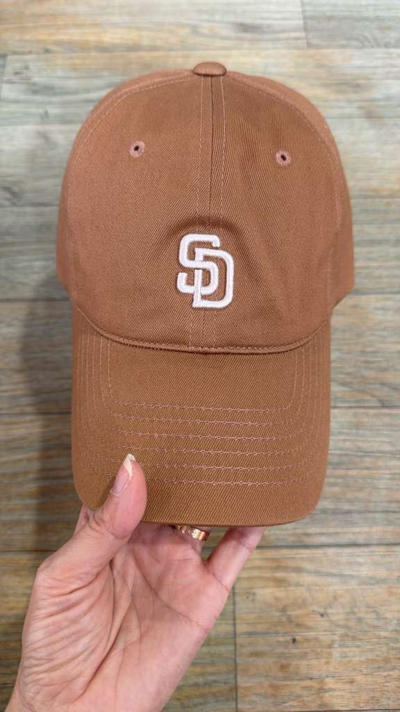 ZX129 MLB 焦糖啡色San Diego logo cap帽
