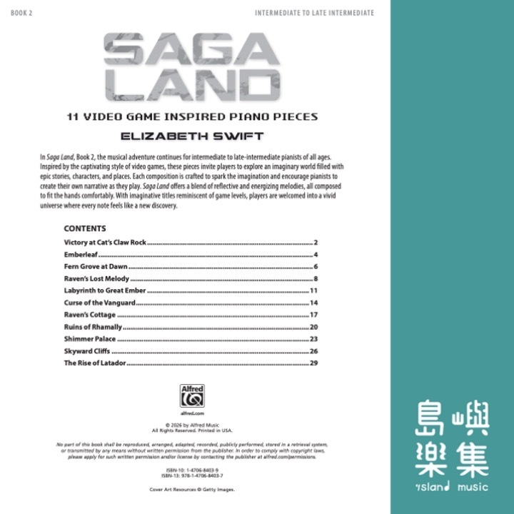 Saga Land, Book 2: Piano Book