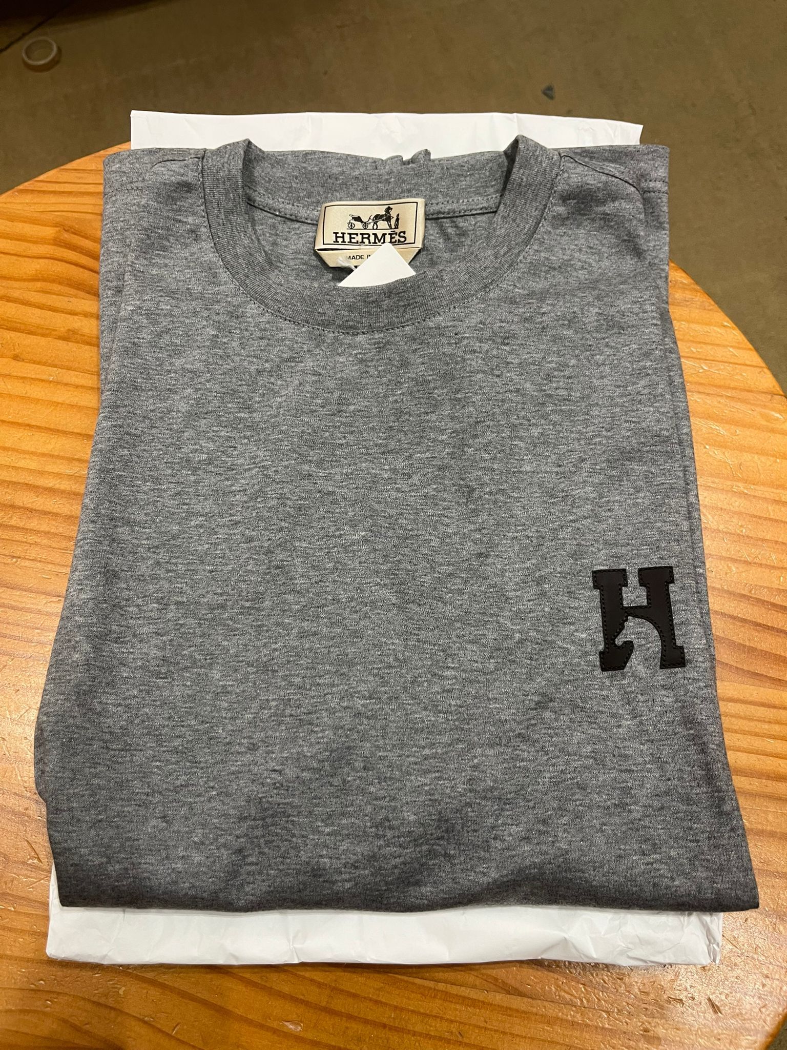 "H'Cheval" t-shirt with leather detail