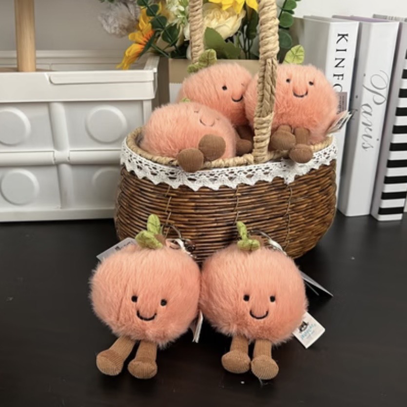 （預購）Jellycat Amuseables Peach Bag Charm 水蜜桃 絨毛吊飾 掛件