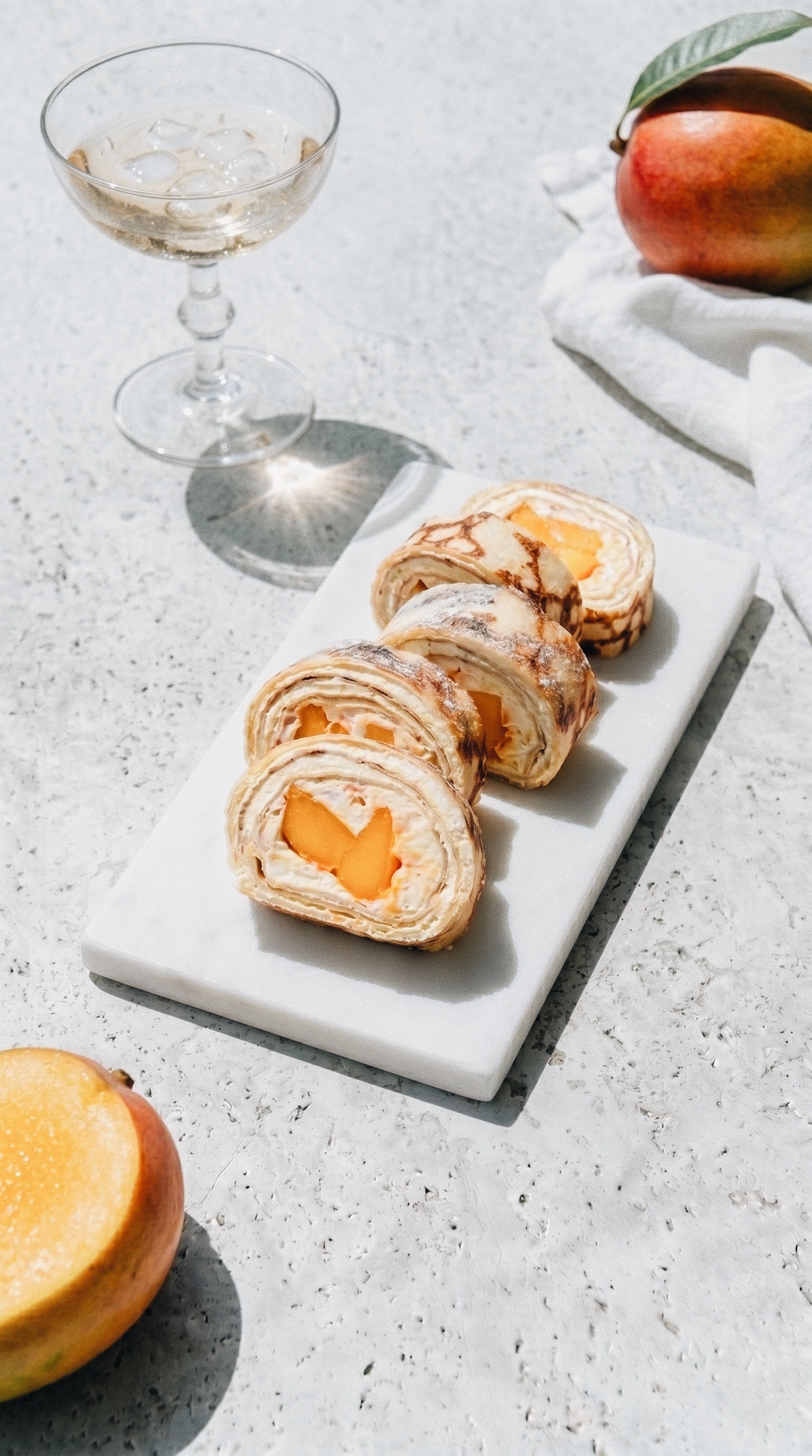 Vegan Mango Crepe Roll Cake
