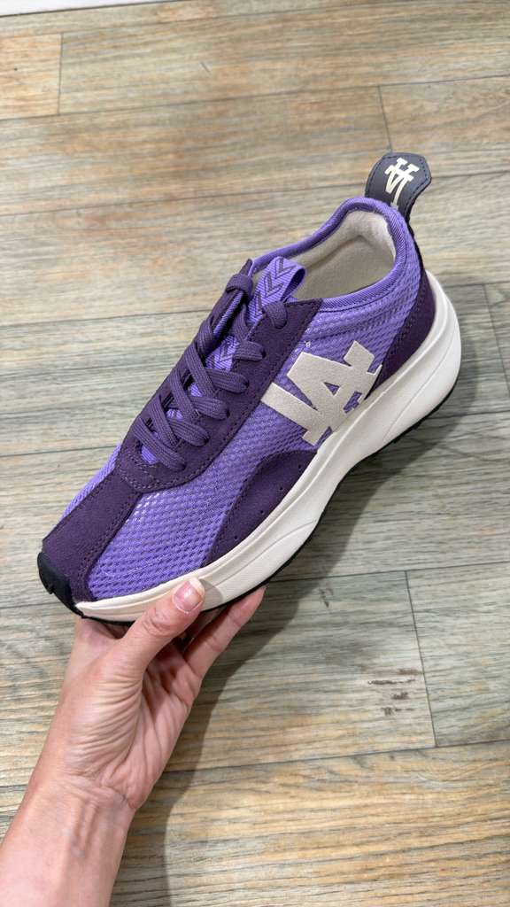 ZX187 MLB 深淺紫色LA logo網面慢跑鞋