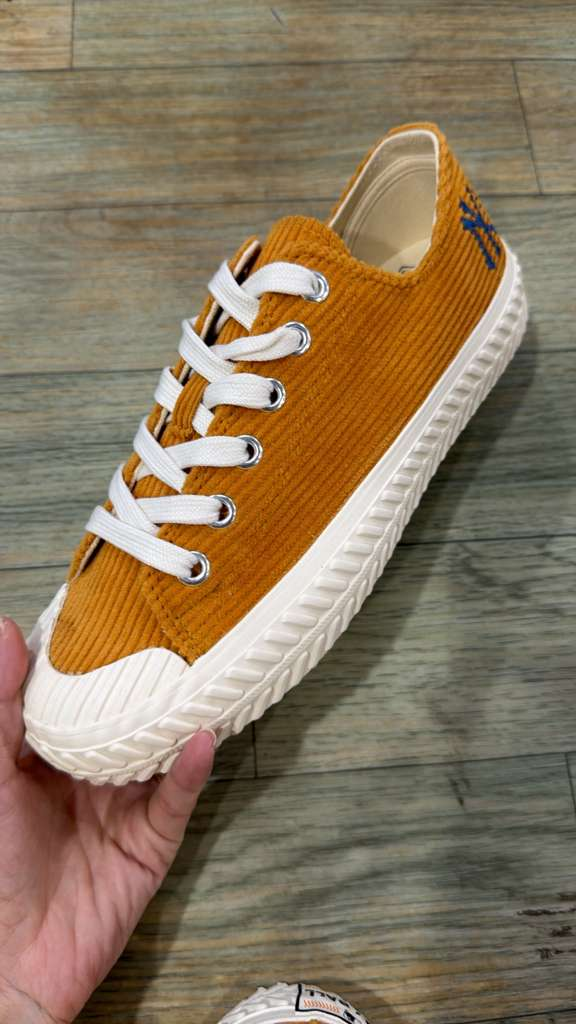 ZX172 MLB 橙色輕復古燈芯絨NY logo平底鞋