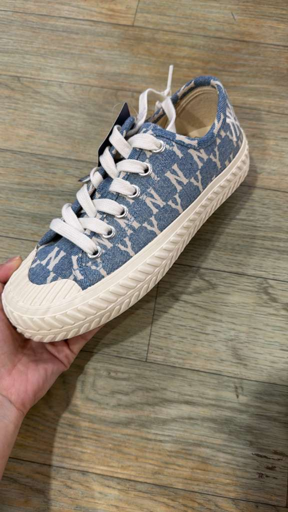 ZX177 MLB 淺牛仔藍色滿版NY logo平底鞋