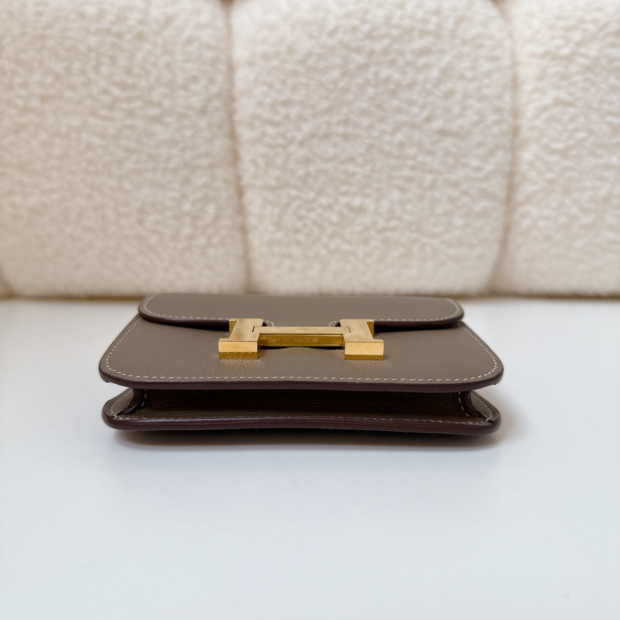 Hermes Constance Slim Wallet - Etoupe / GHW