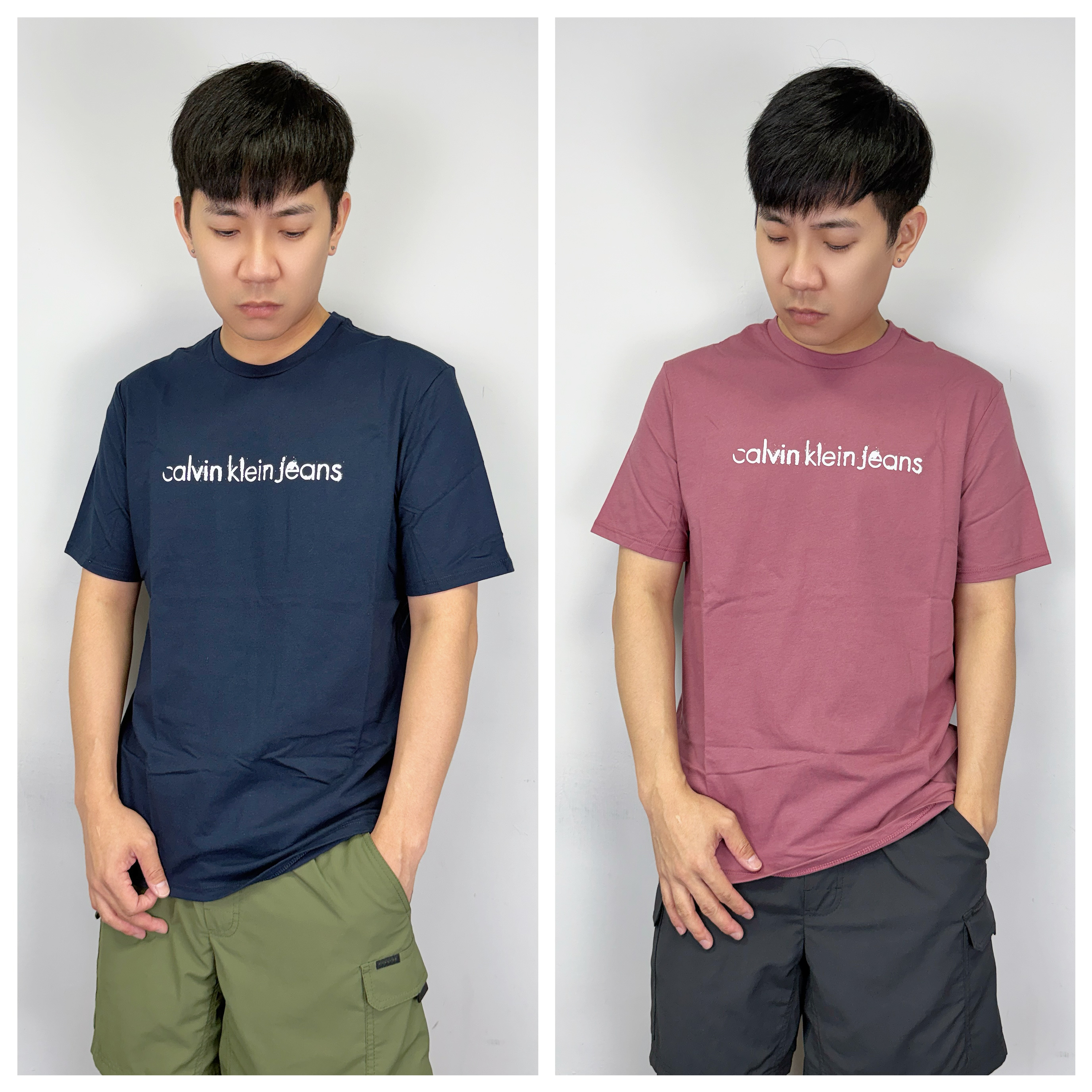 Calvin Klein CK 潑墨字母 短袖上衣 短T