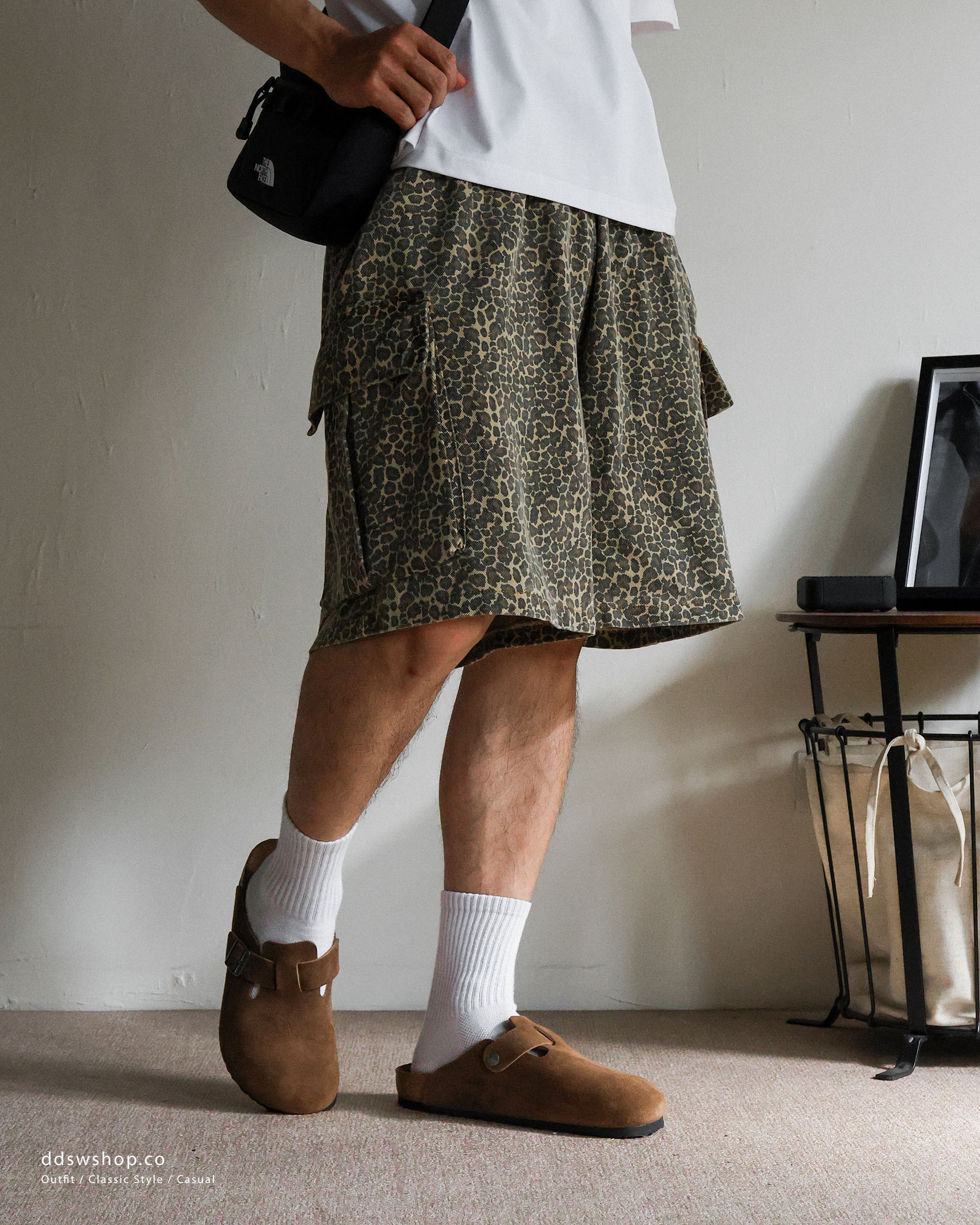 復古豹紋寬鬆短褲 Utility Camo Shorts SS-001