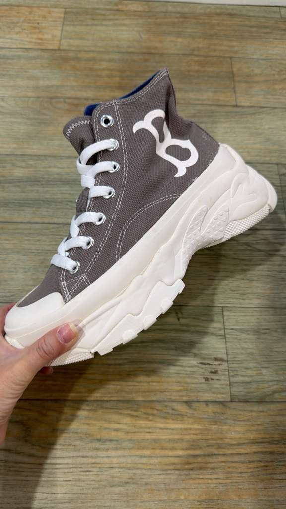 ZX141 MLB 咖啡色B logo中筒厚底鞋