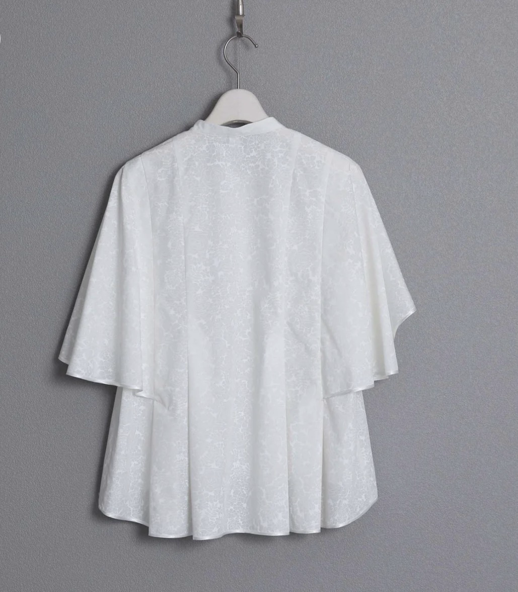 「Sincere」Flare sleeve blouse WHITE×WHITE