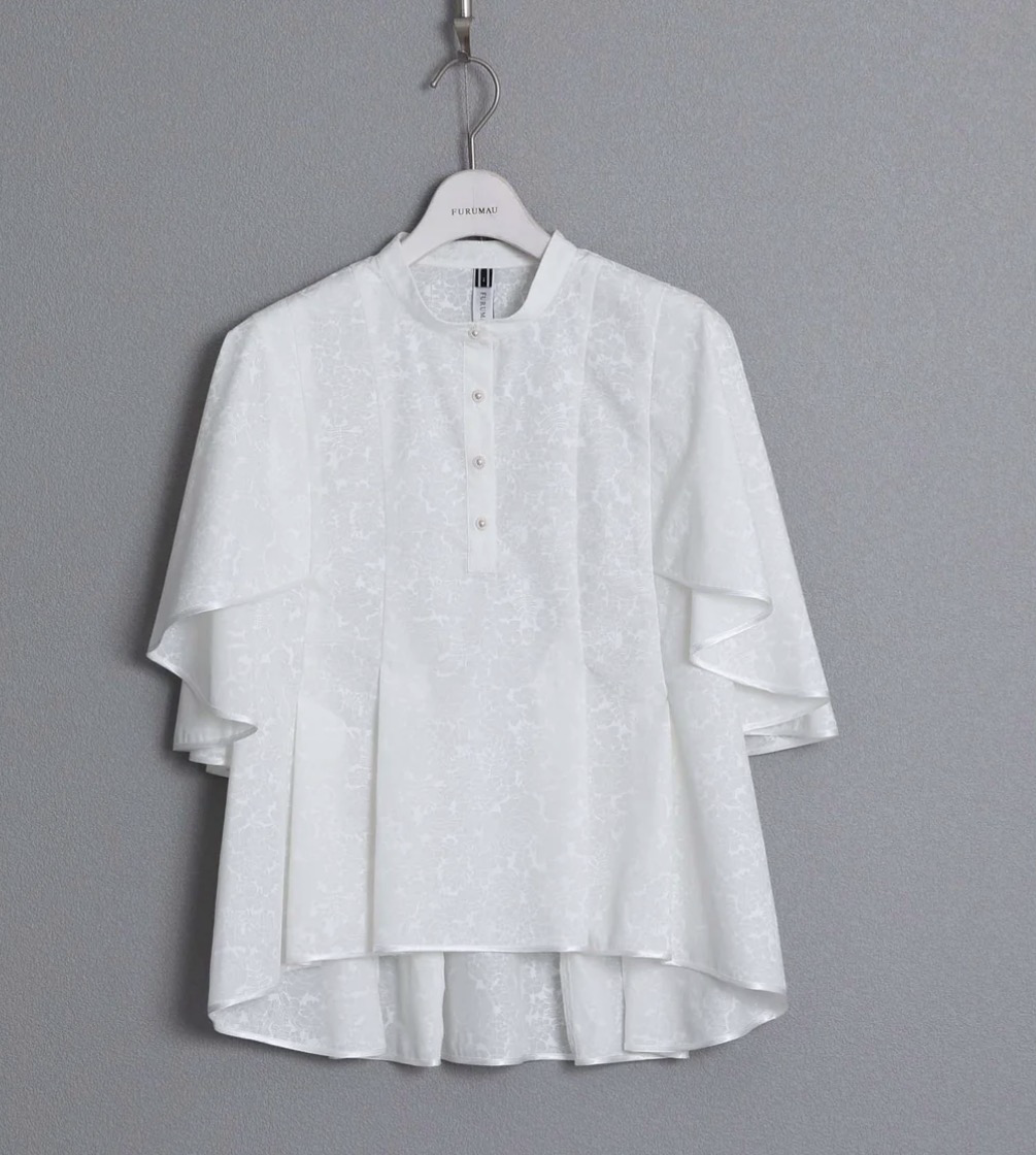 「Sincere」Flare sleeve blouse WHITE×WHITE