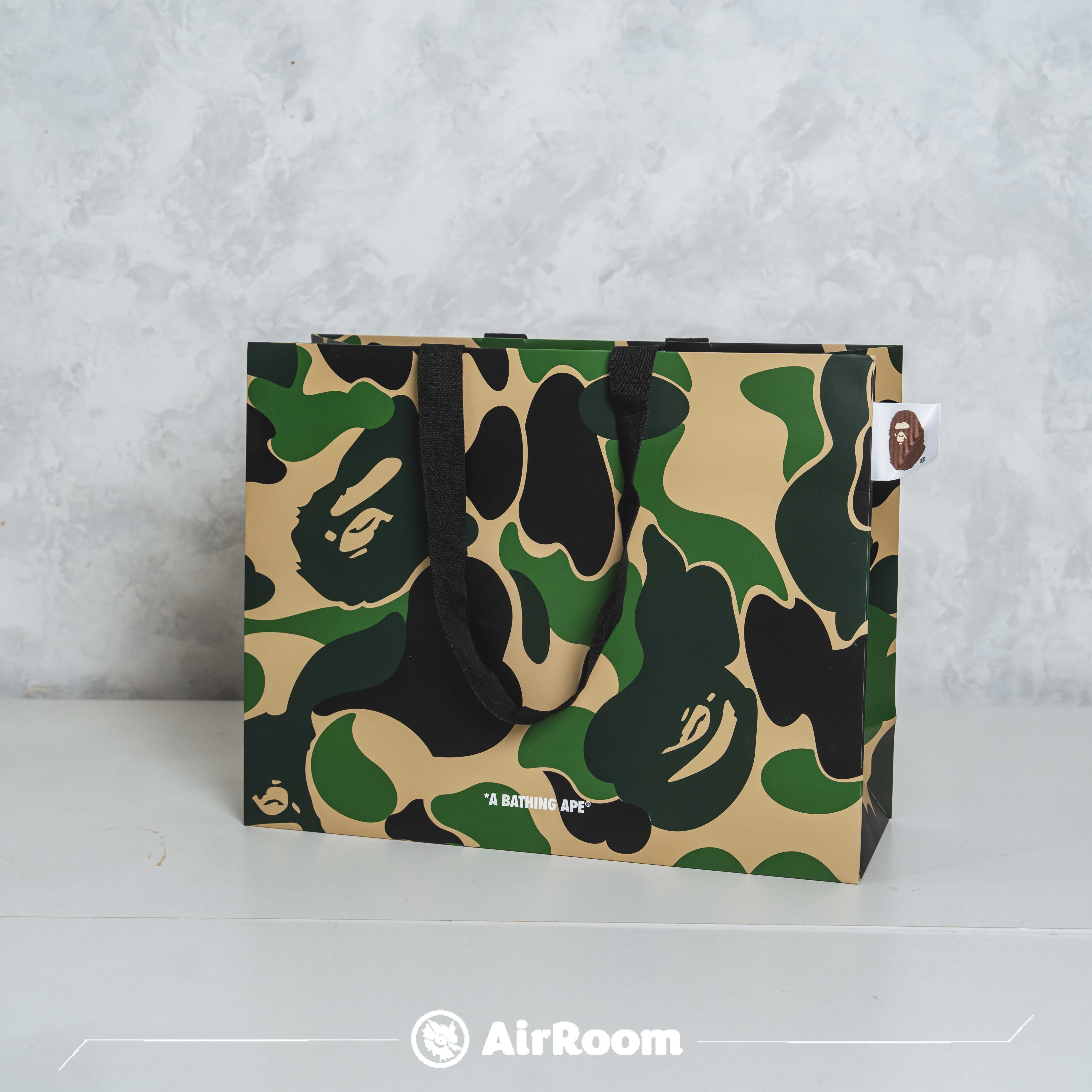 A BATHING APE BAPE 厚磅 藍迷彩/綠迷彩 猿人 Logo 紙袋 現貨