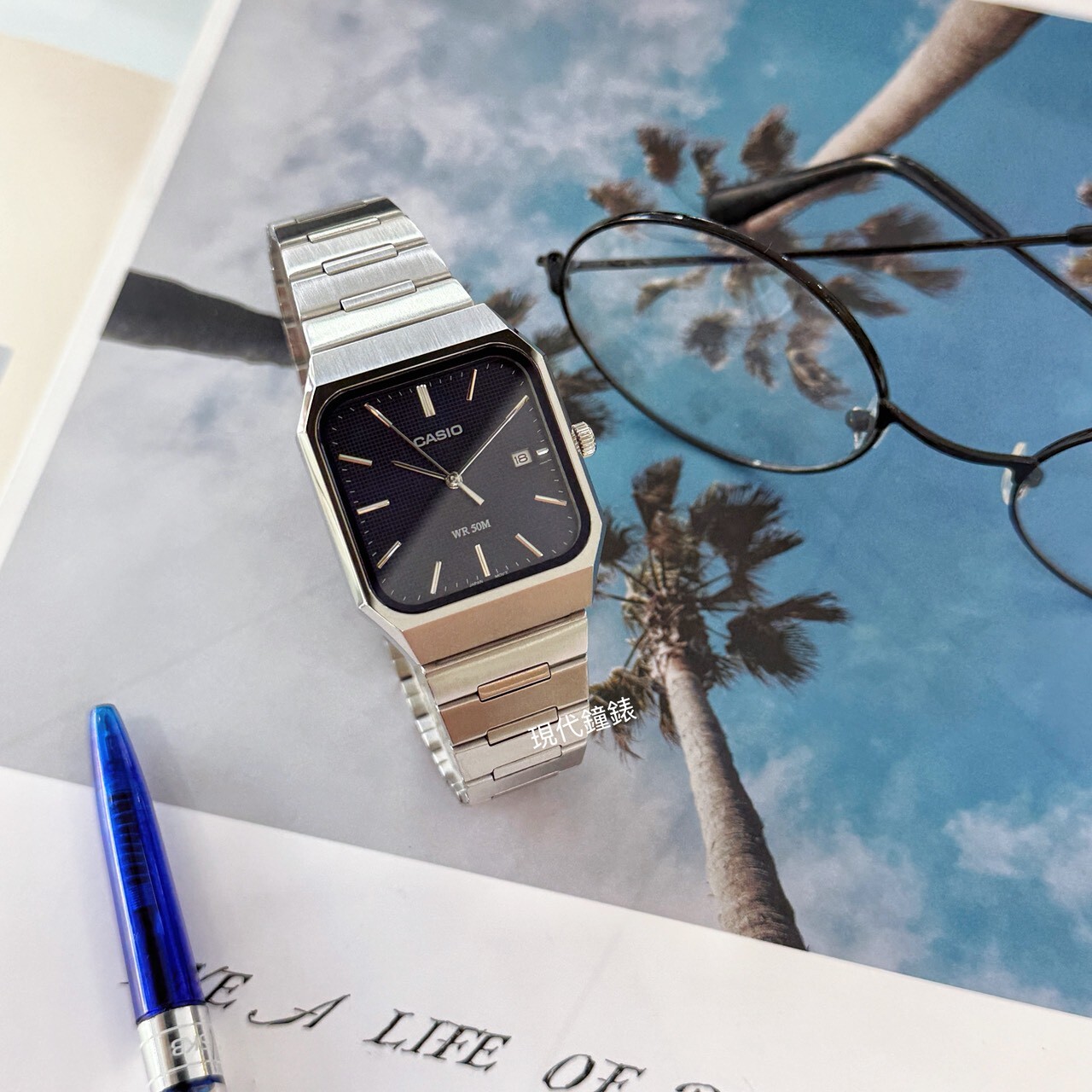 【CASIO 卡西歐】復古方形指針MTP-B185D-2A1 32.5mm 現代鐘錶
