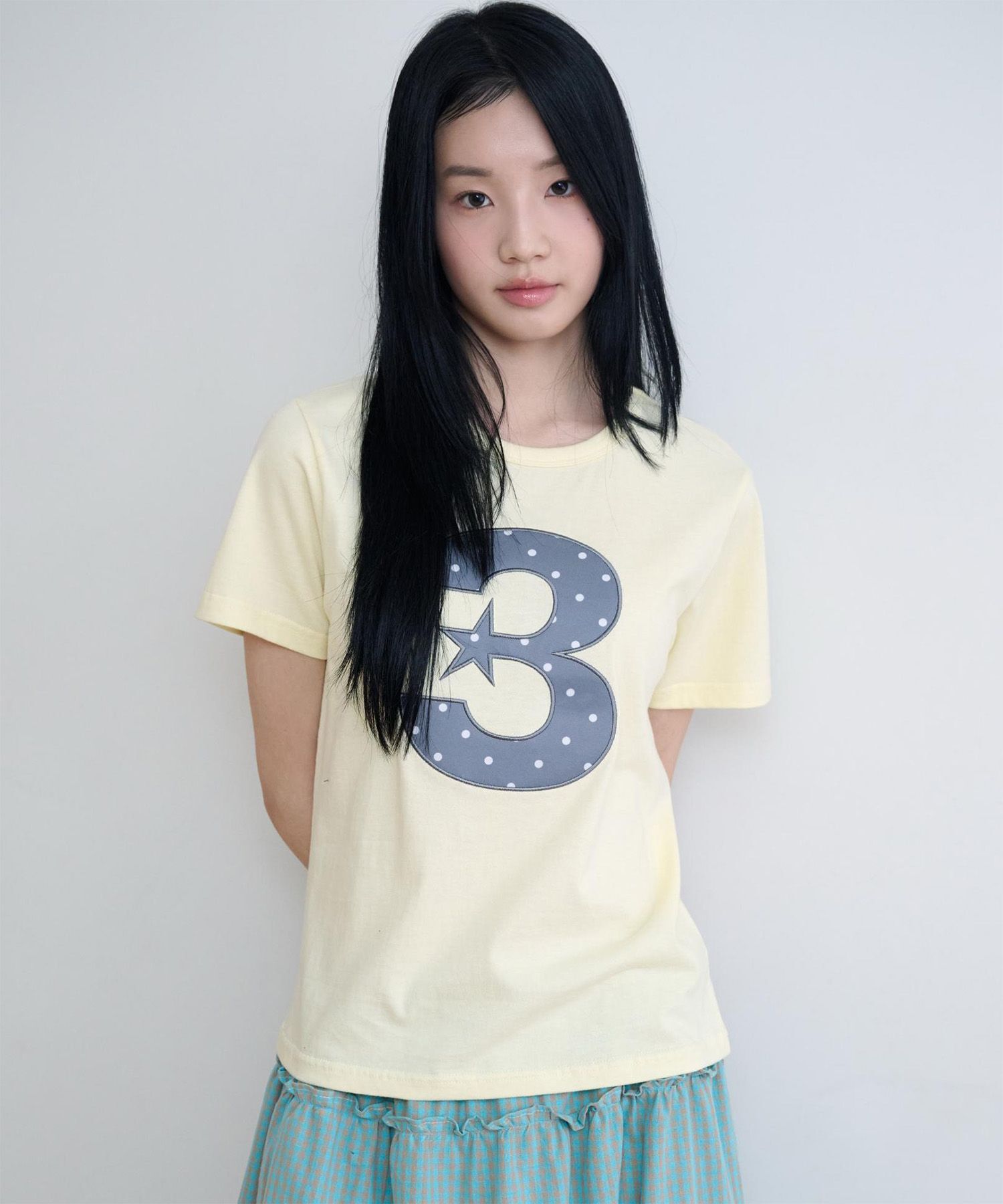 BAUF 3 Logo 圓點修身 T恤 黃色 BT26HS-WYL6F