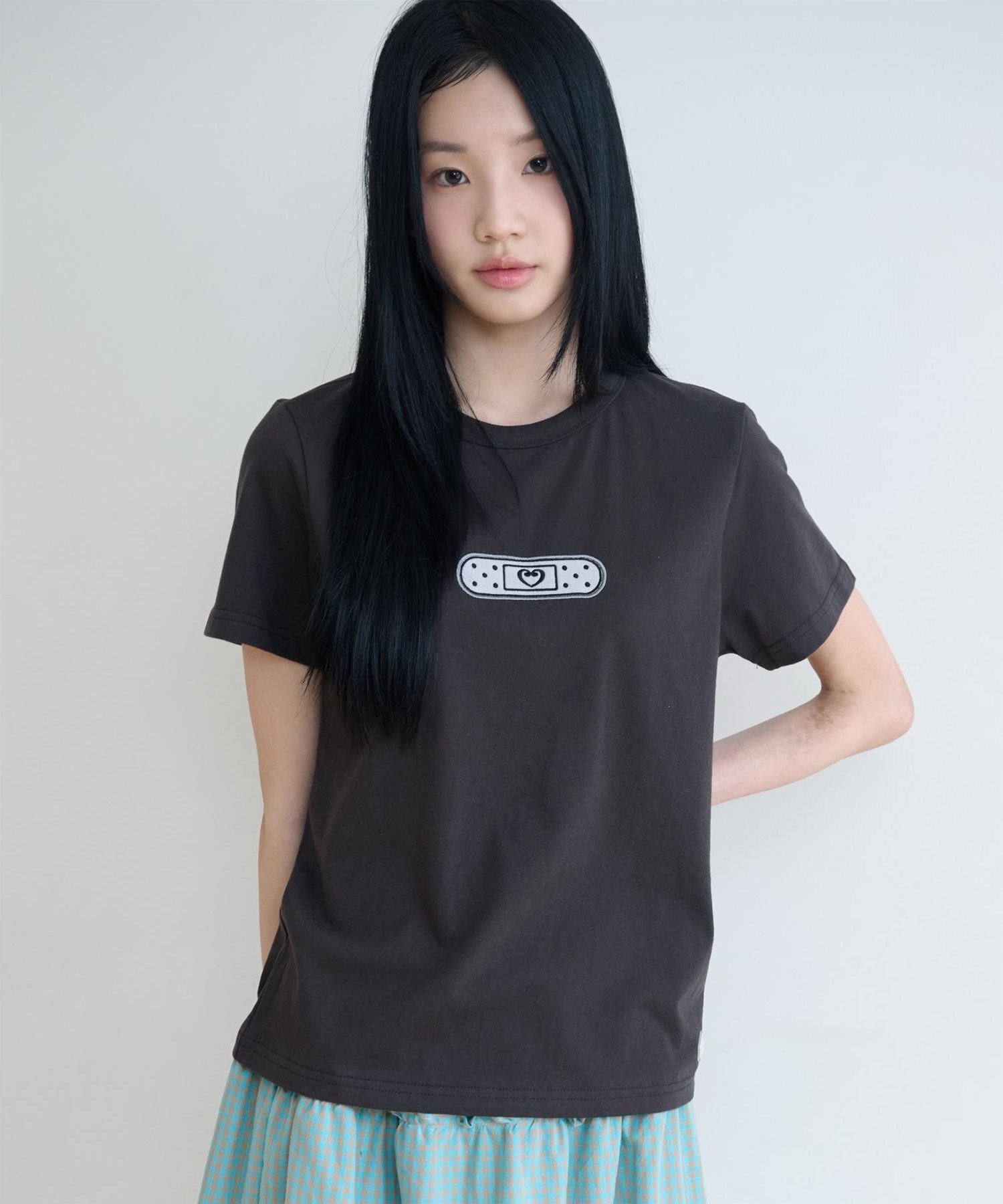 BAUF 滾邊 Logo 修身 T-Shirt 炭灰 BA26HS-WCH1F