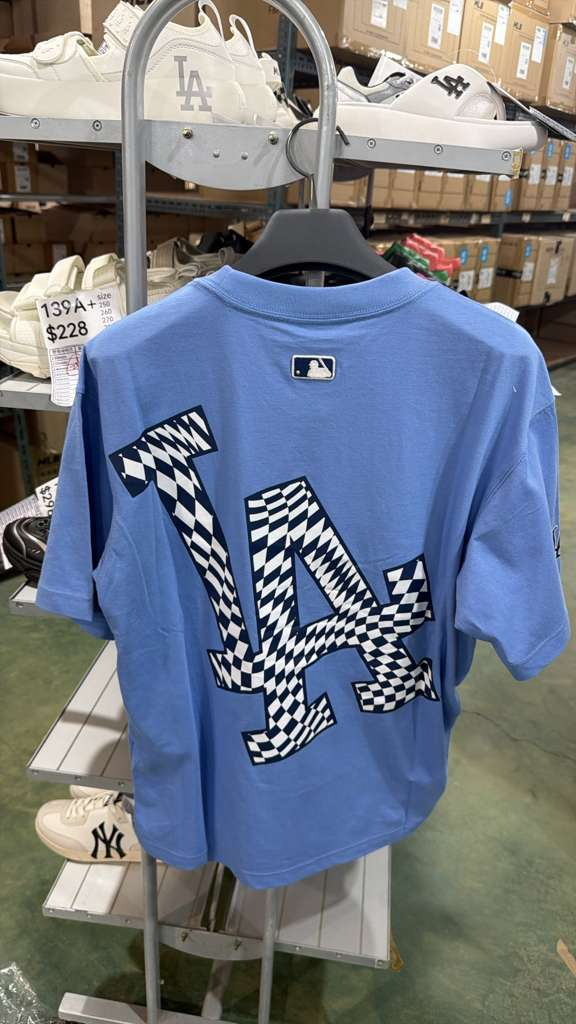 ZX280 MLB 藍色棋盤LA logo TEE
