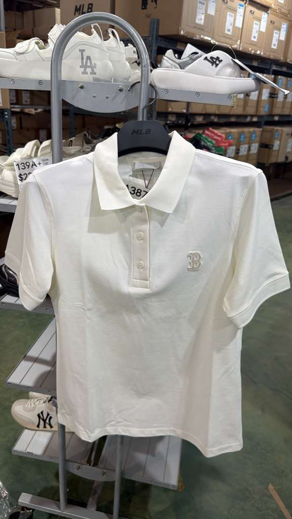 ZX387 MLB 白色B logo 短身TEE SIZE XS