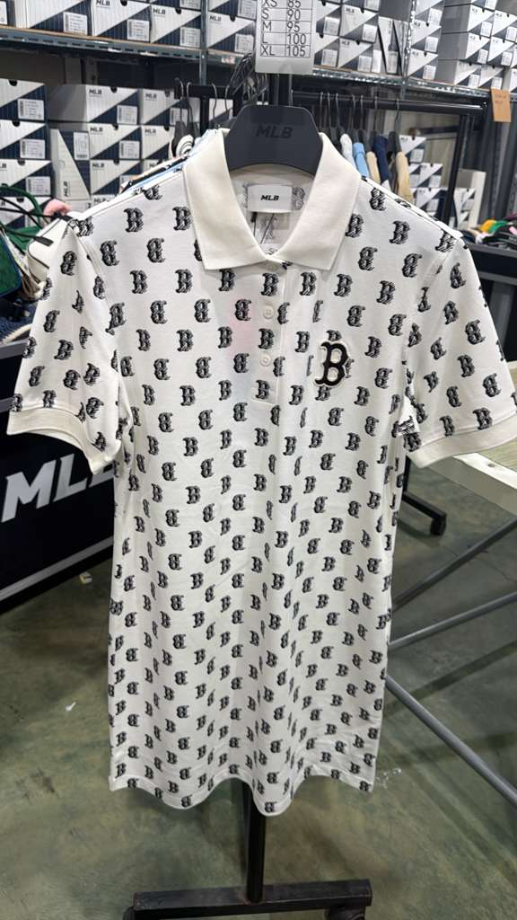 ZX298 MLB 白色滿版B logo 連身裙