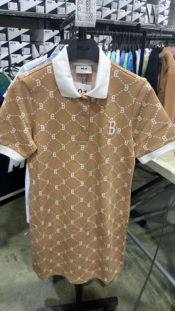 ZX301 MLB 啡色滿版B logo 連身裙