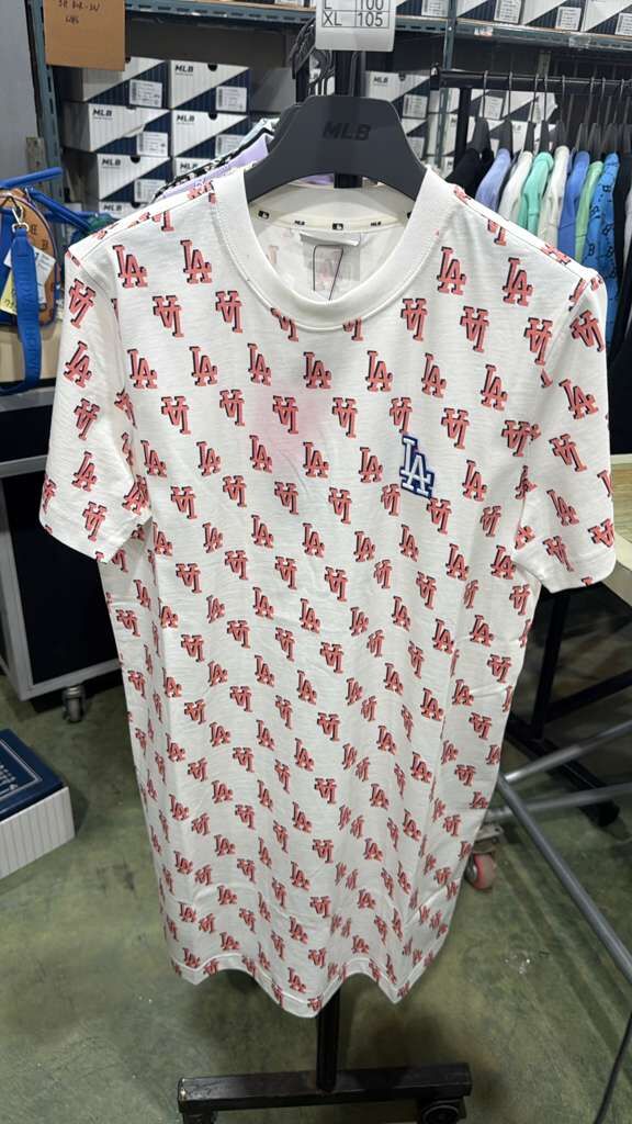 ZX305 MLB 白橙撞色LA logo連身裙