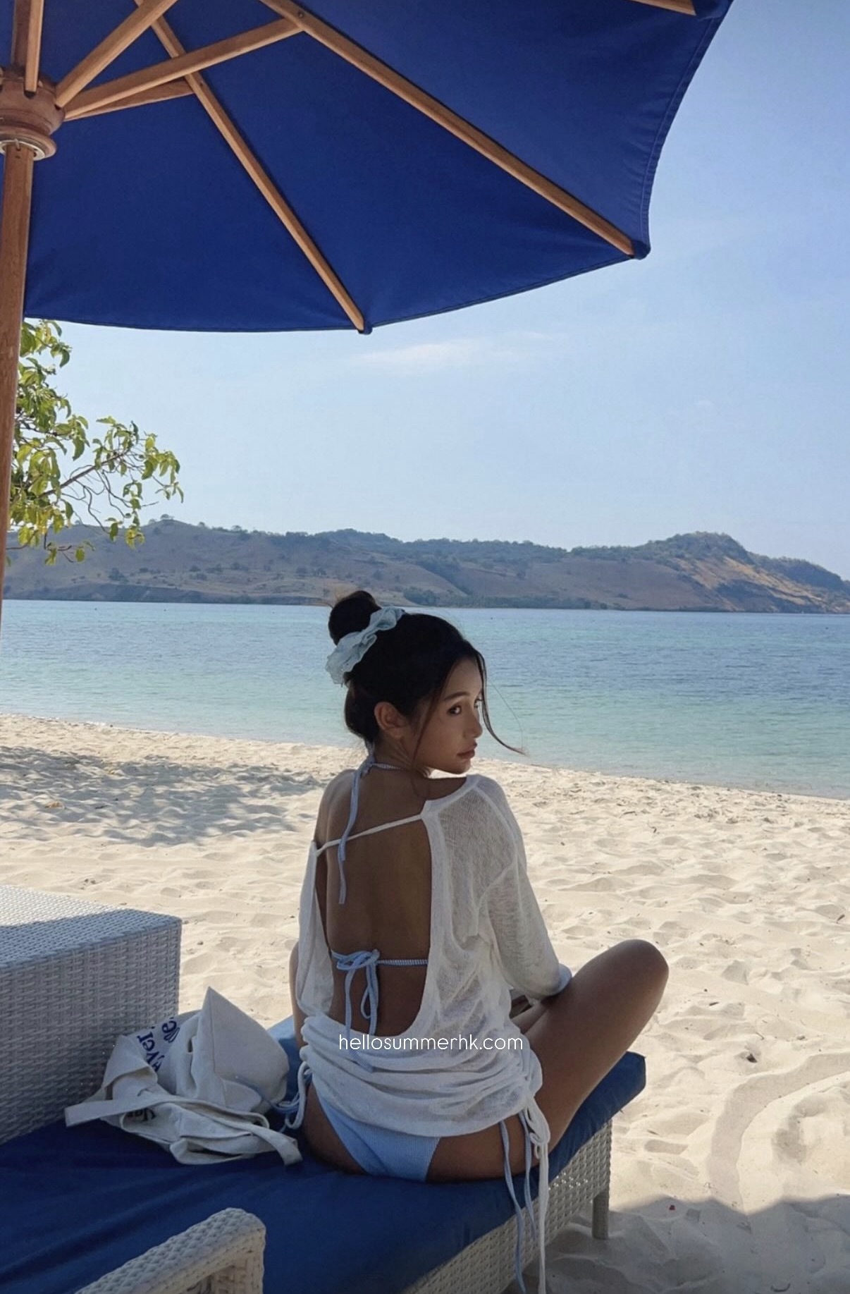JA008 U Shape White Beach Cover Up