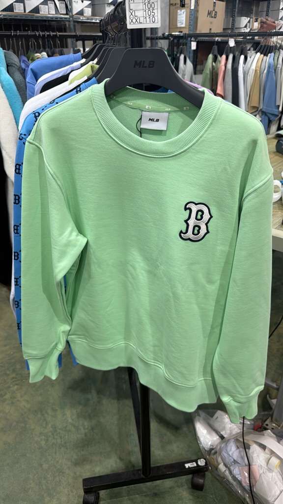 ZX328 MLB 淺綠色B logo長袖衛衣