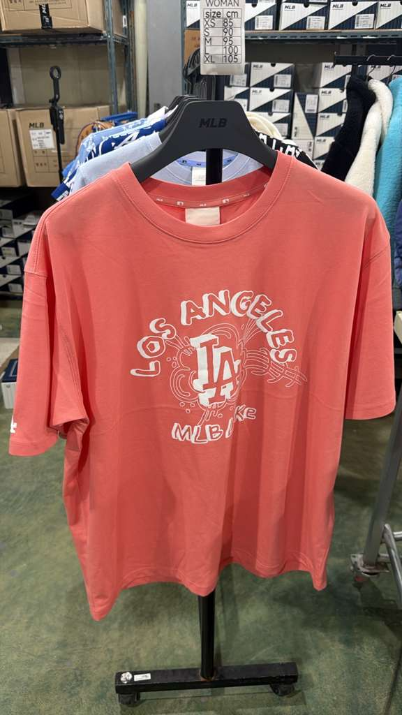 ZX364 MLB 珊瑚橙色LA logo TEE SIZE XL