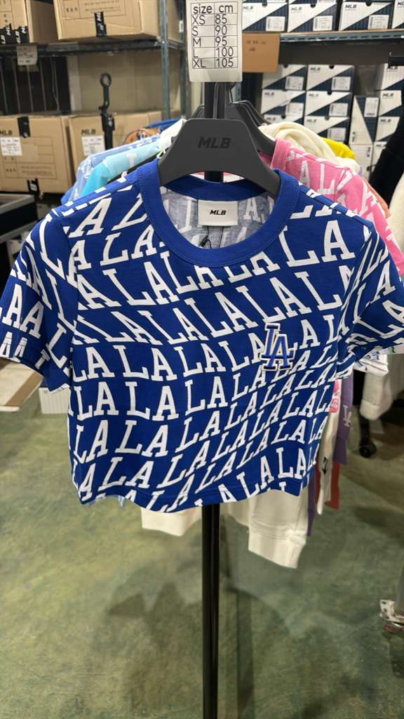 ZX369 MLB 藍白色LA logo TEE SIZE XS