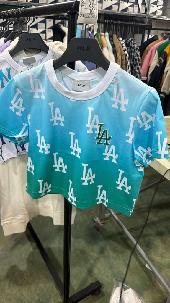 ZX373 MLB 藍綠白漸變LA logo TEE