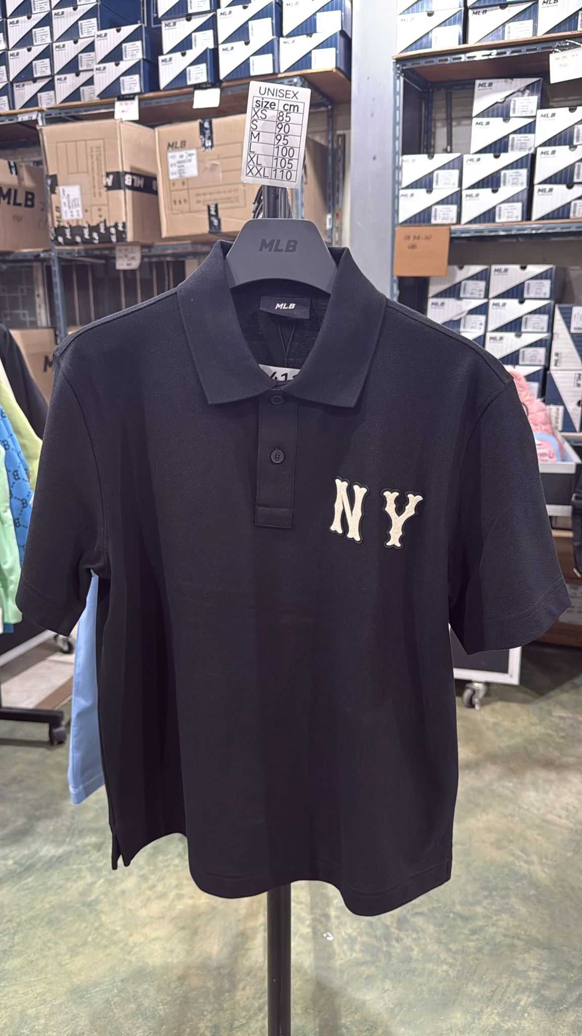 ZX411 MLB 黑色NY logo短袖POLO上衣