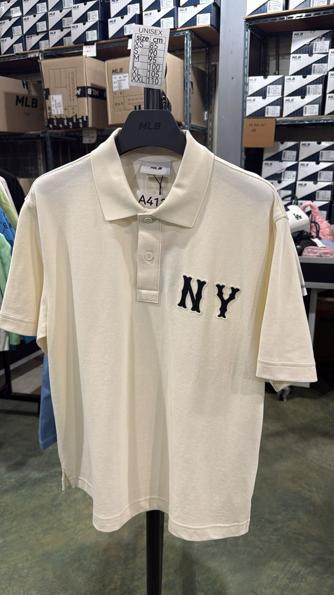 ZX412 MLB 白色NY logo短袖POLO上衣