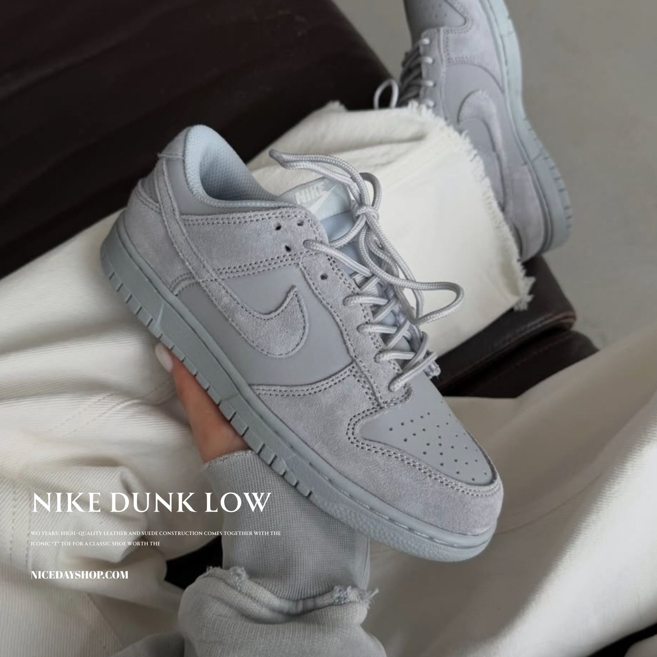 NICEDAY 代購 Nike Dunk Retro SE 灰色 翻毛皮 低筒 百搭 IB6651-002