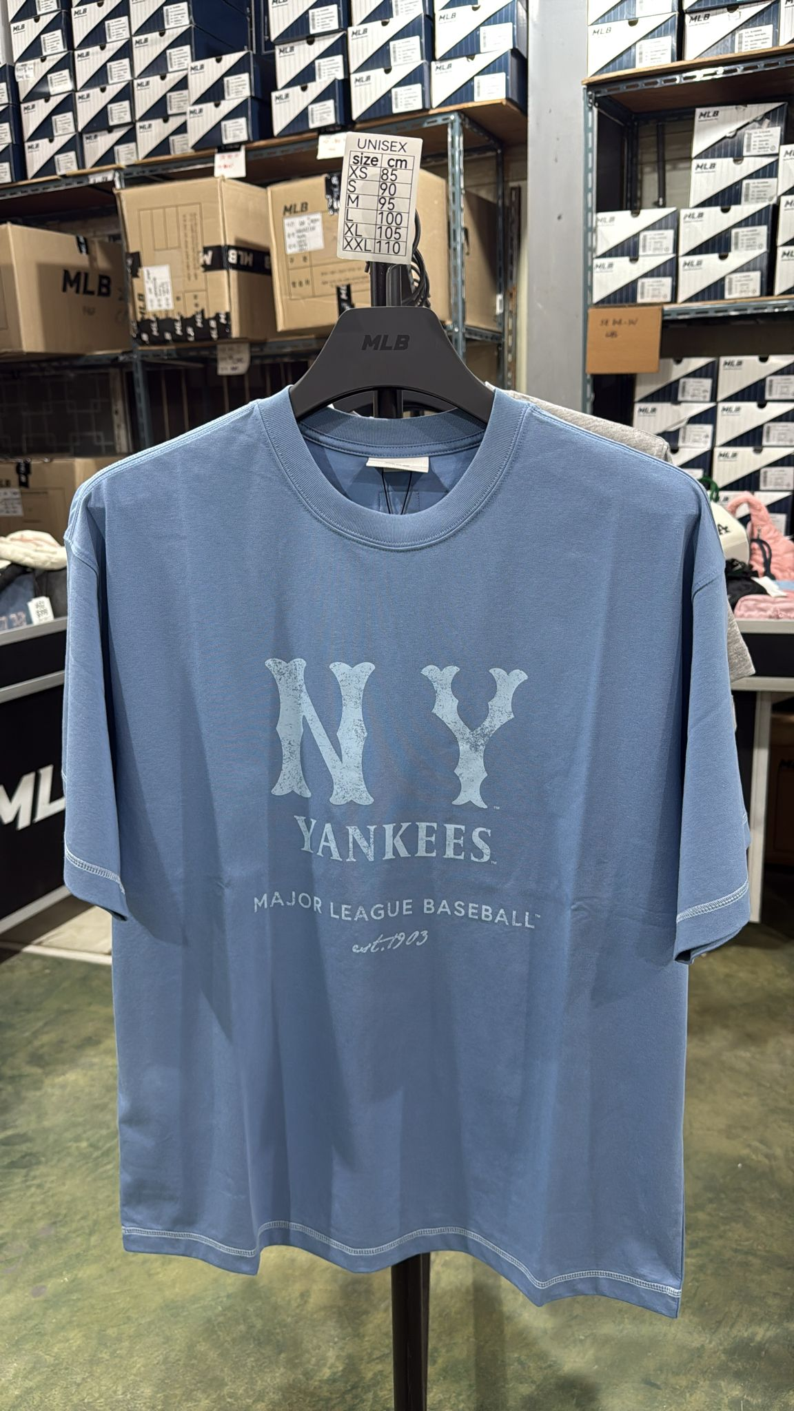 ZX415 MLB 藍色NY YANKEES logo短袖TEE