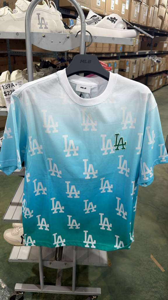 ZX378 MLB 白藍綠漸變LA logo TEE SIZE S