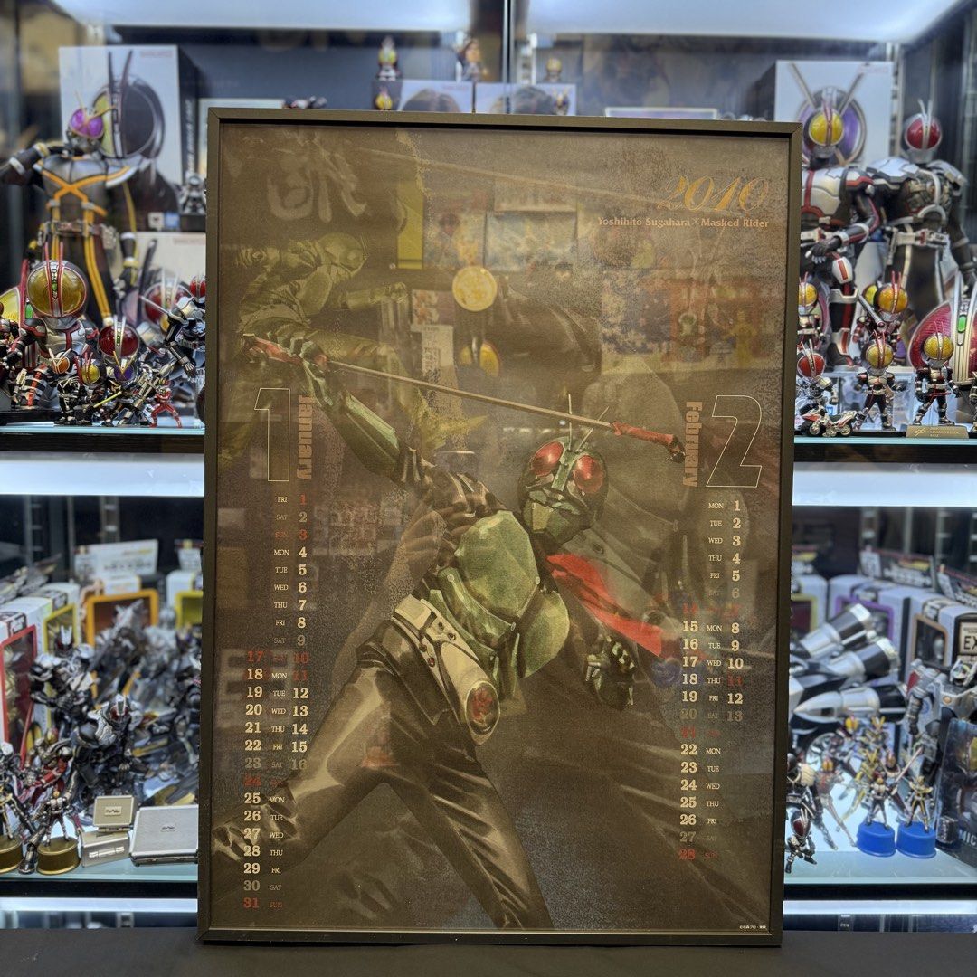 中古現貨 東映 2009-2010年月曆系列 昭和幪面超人 KAMEN RIDER ICHIKO 櫻島一號 舊一號 舊二號 旋風號 菅原芳人 x 幪面超人 YOSHIHITO SUGAHARE X MASKED RIDER 系列 七張不散