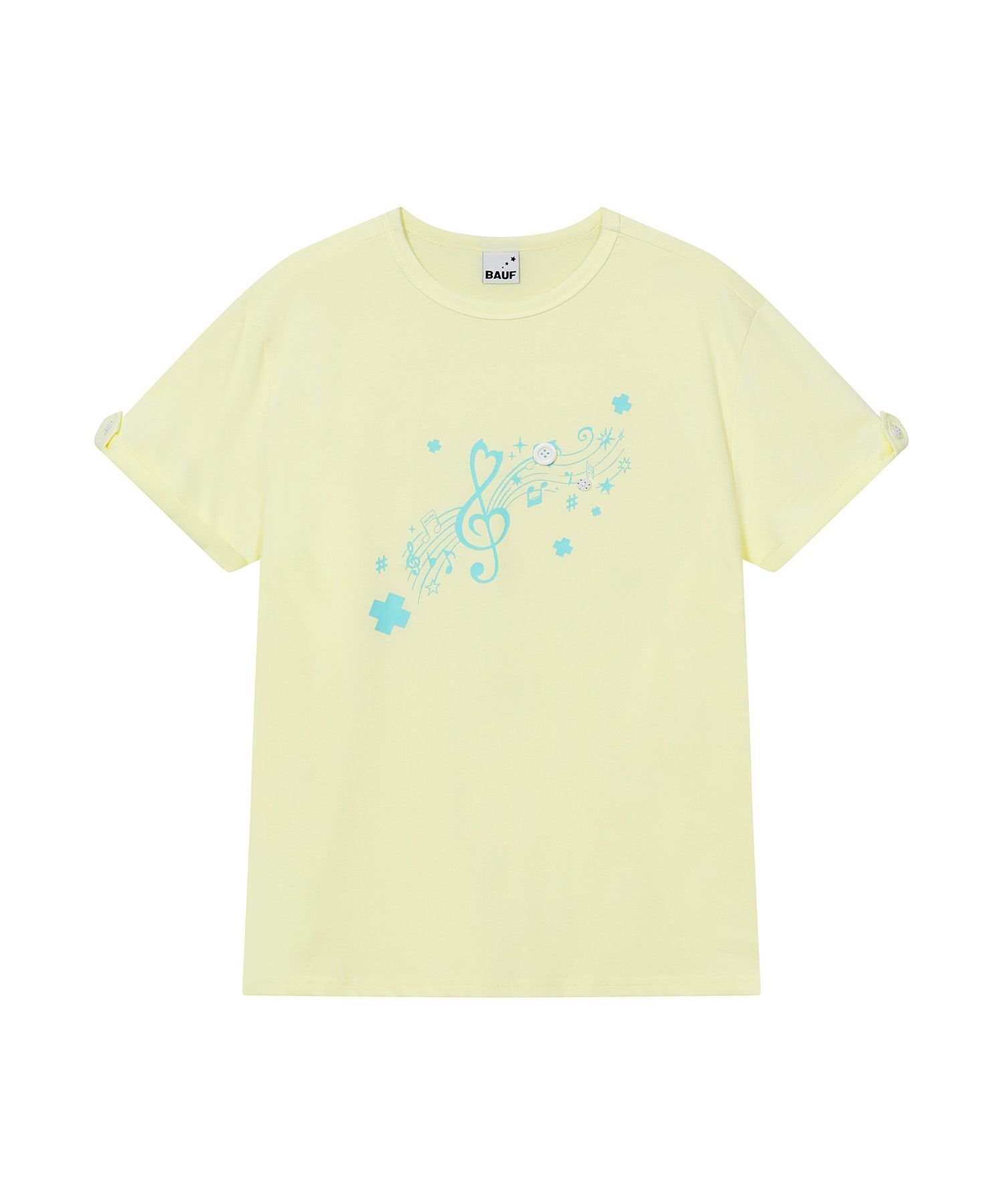 BAUF 捲袖 Melody 寬鬆 T-Shirt 檸檬黃 BT26HS-WYL3F